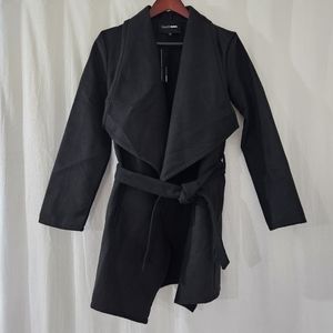 Fashion Nova Black Belted Wrap Coat Women’s Size S